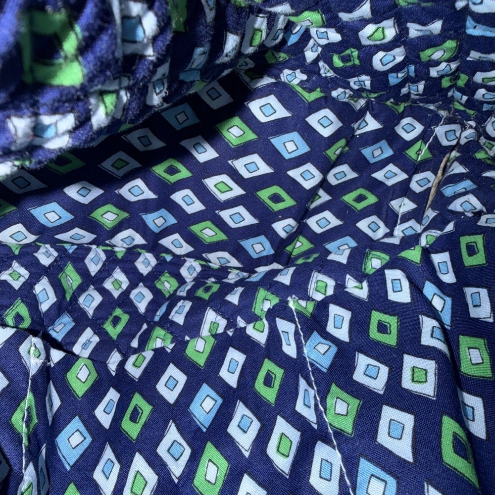 Vera Bradley‎ Quilted Medium Shoulder Bag Purse Mediterranean Blue White Floral - Picture 12 of 14